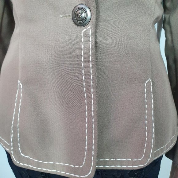 NWT Vintage womens blazer tan brown office One Button formal suit - Picture 3 of 7